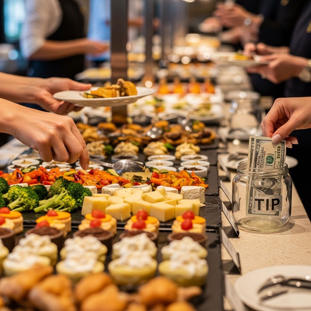 Navigating buffet tipping etiquette: Is 20% necessary when you're serving yourself, or can you tip less without guilt?