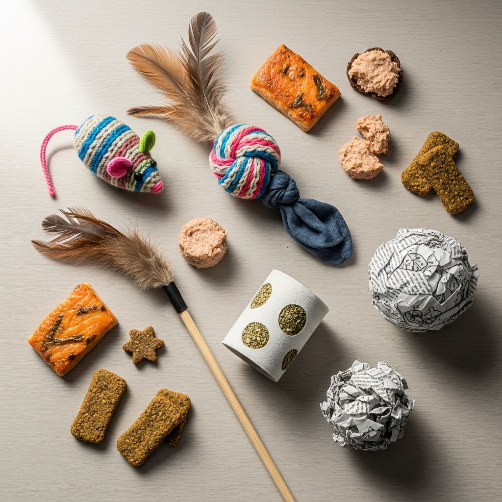 Spoil your cat without spending a dime: Discover easy DIY toys and homemade treats using household items to save money and keep your feline happy.