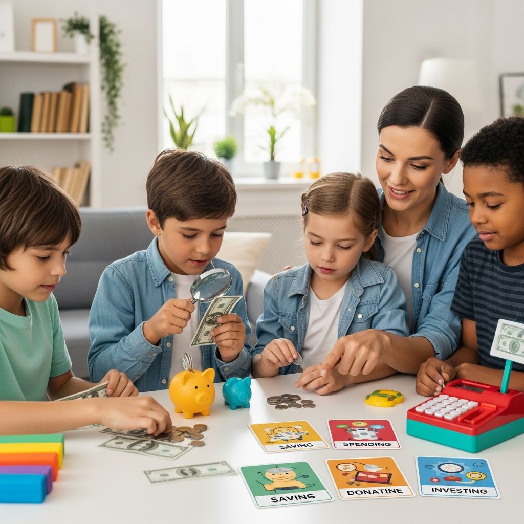 Practical, age-appropriate ways to teach kids money skills, from earning and saving to budgeting and long-term financial habits.