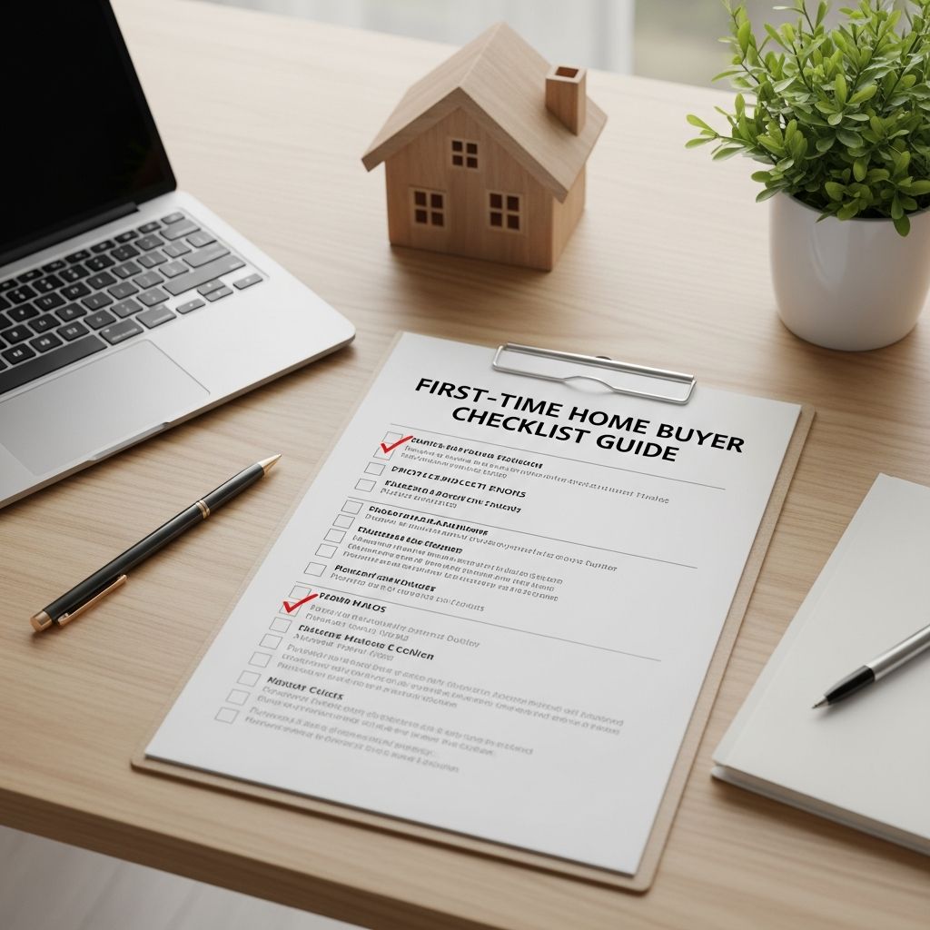 Step-by-step checklist to help first-time home buyers plan, shop, finance, and close on a home with confidence.
