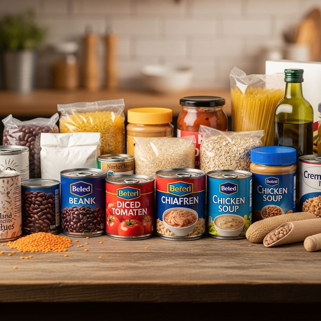 Stock your pantry with affordable, long-lasting essentials to save money, reduce waste, and always be meal-ready.
