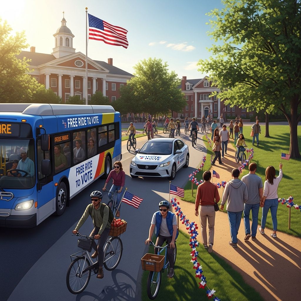Discover rideshare discounts, nonprofit shuttles, and public transit perks to reach the polls without spending a dime this election season.