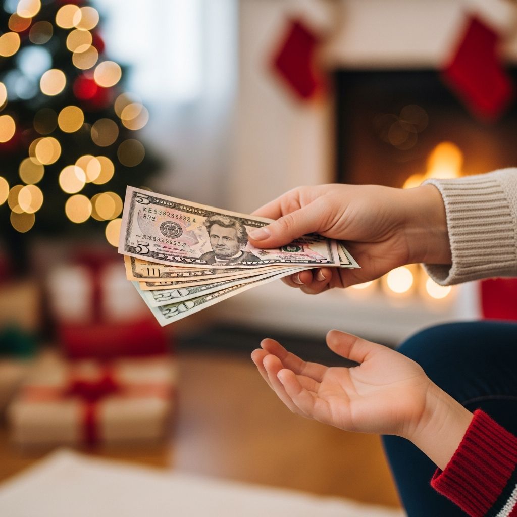 Teach children fiscal responsibility while simplifying holiday gift-giving with cash.