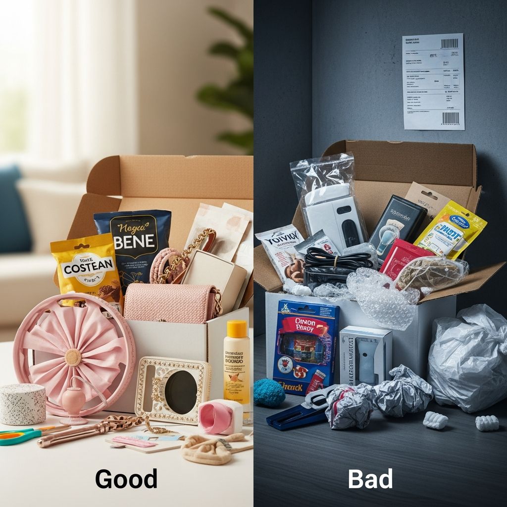 Uncover the pros and cons of subscription boxes: excitement of surprises vs. hidden costs and waste in 2026.
