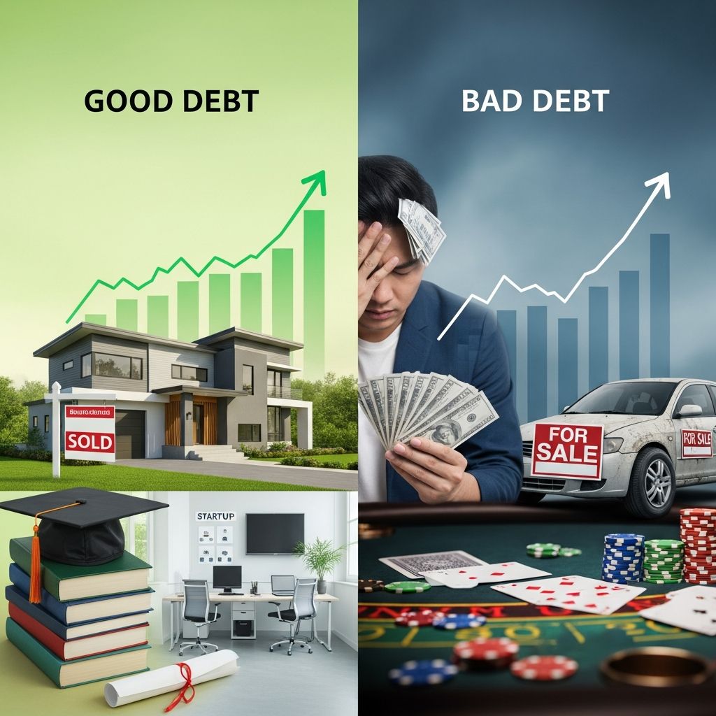 Understand the difference between good debt that builds wealth and bad debt that drains your finances for smarter borrowing decisions.
