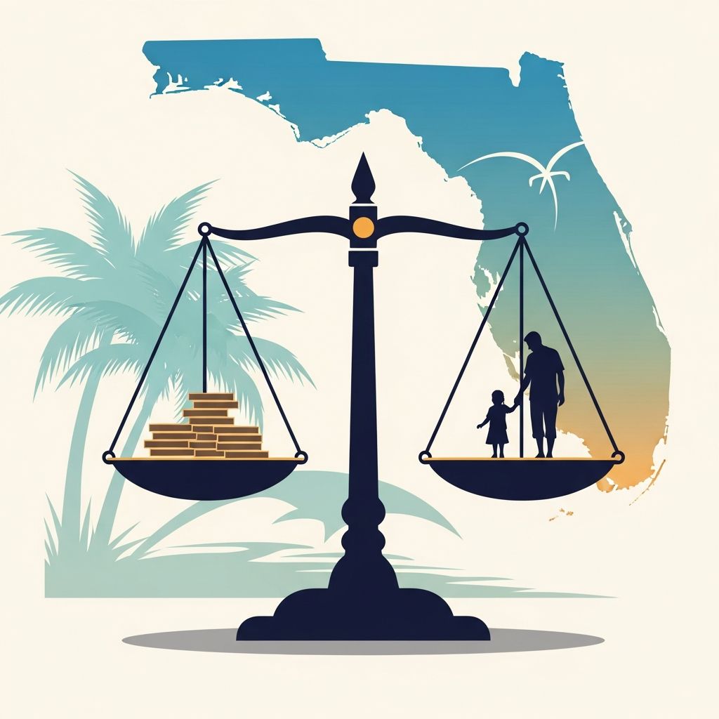 Understand Florida's child support guidelines, from income calculations to adjustments for time-sharing and additional expenses.