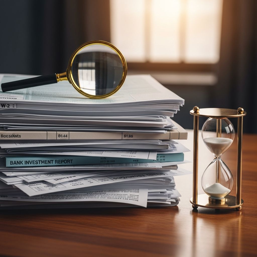 Learn exactly how long to keep tax, banking, loan, insurance, and investment records so your finances stay organized and audit-ready.