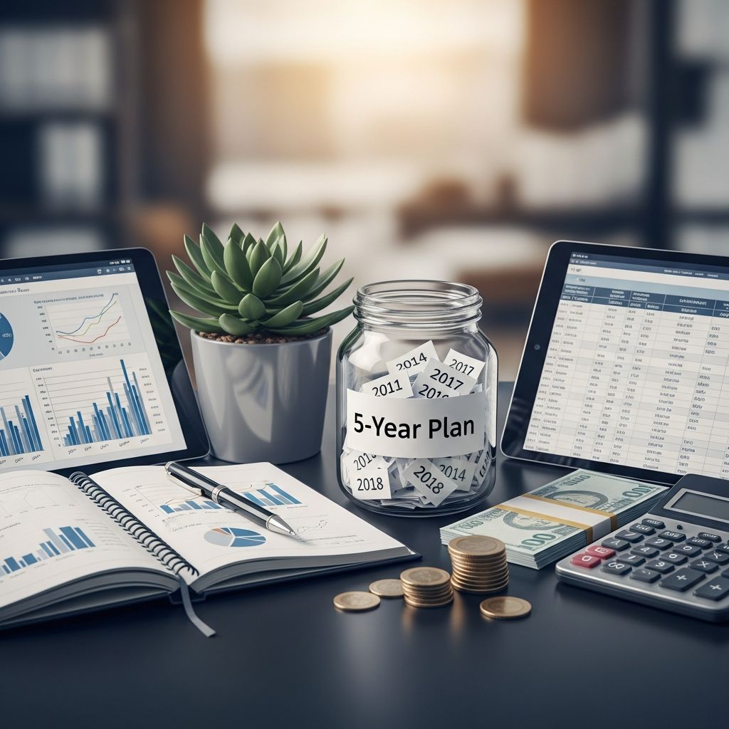 Build your roadmap to financial success with a comprehensive 5-year plan covering debt, income, savings, and retirement.