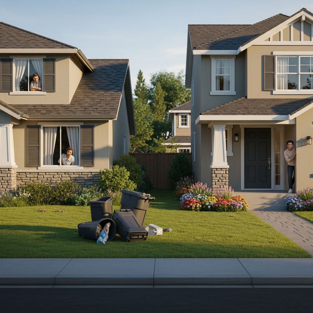 Practical strategies to handle rude neighbors tactfully, from polite confrontation to knowing when to involve authorities, preserving neighborhood peace.