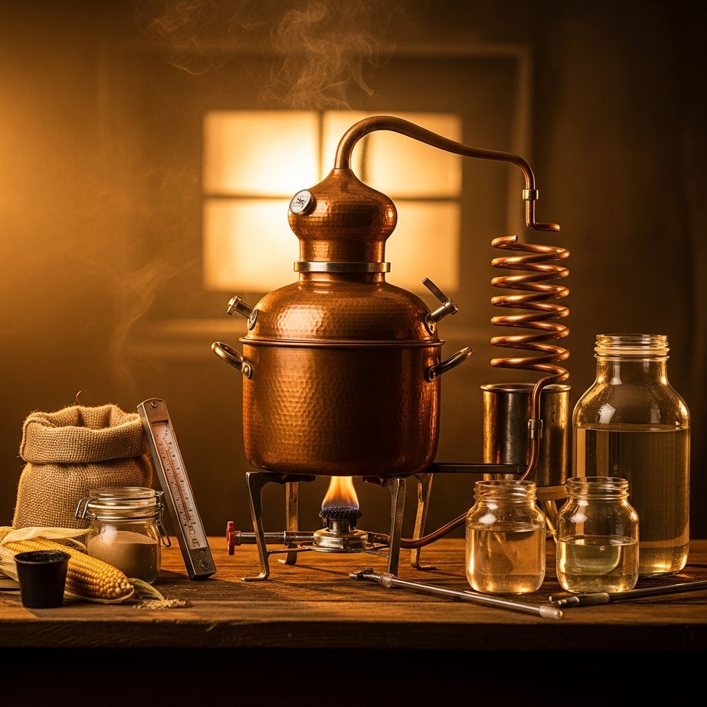 Learn the simple, step-by-step process to make potent moonshine at home using basic ingredients and equipment, inspired by traditional methods.