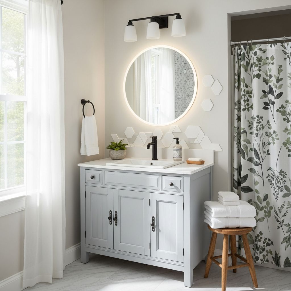Transform your bathroom into a stylish retreat with these budget-friendly DIY tips, all under $100 without a full renovation.