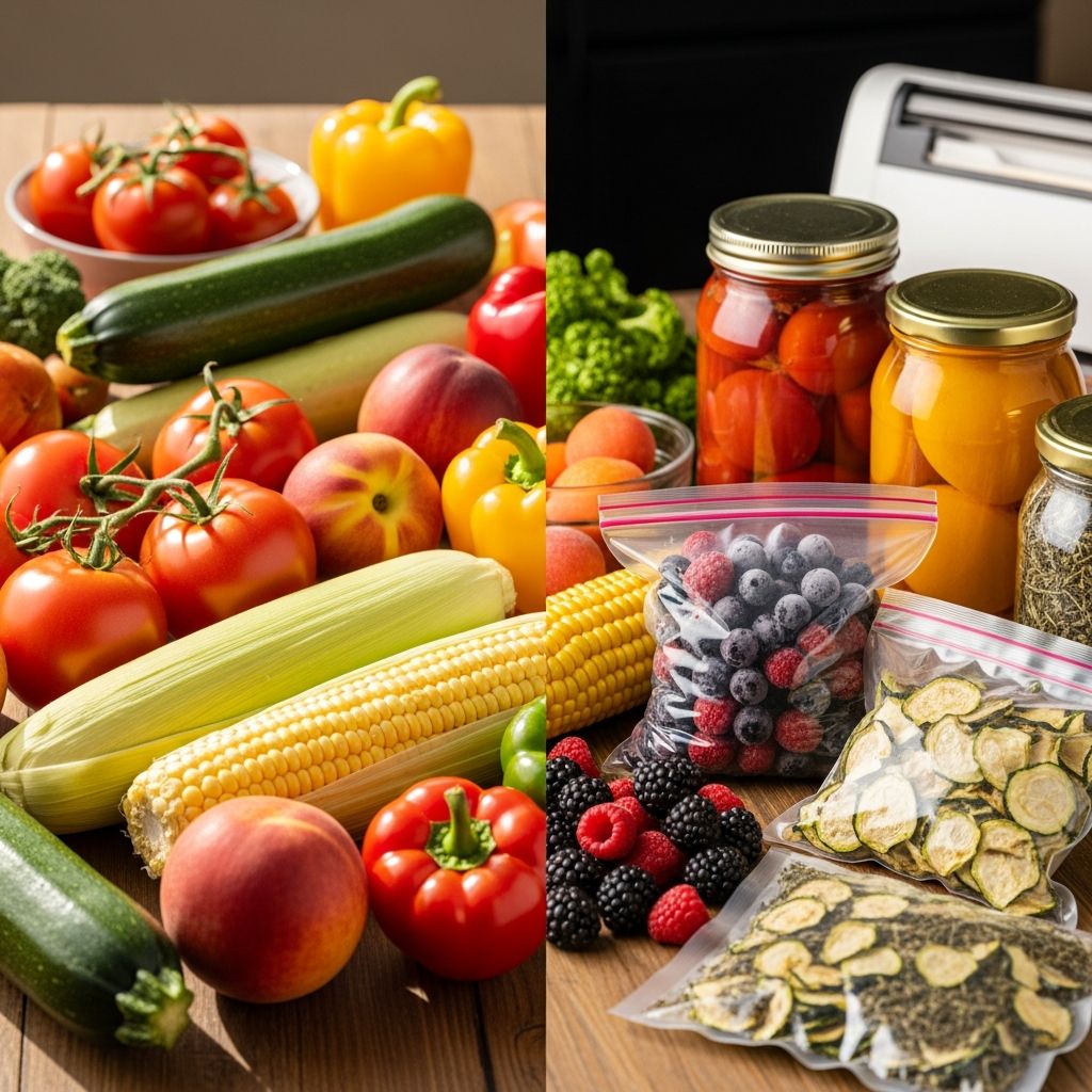 Discover proven methods to preserve summer's freshest fruits and vegetables for enjoyment throughout the entire year.