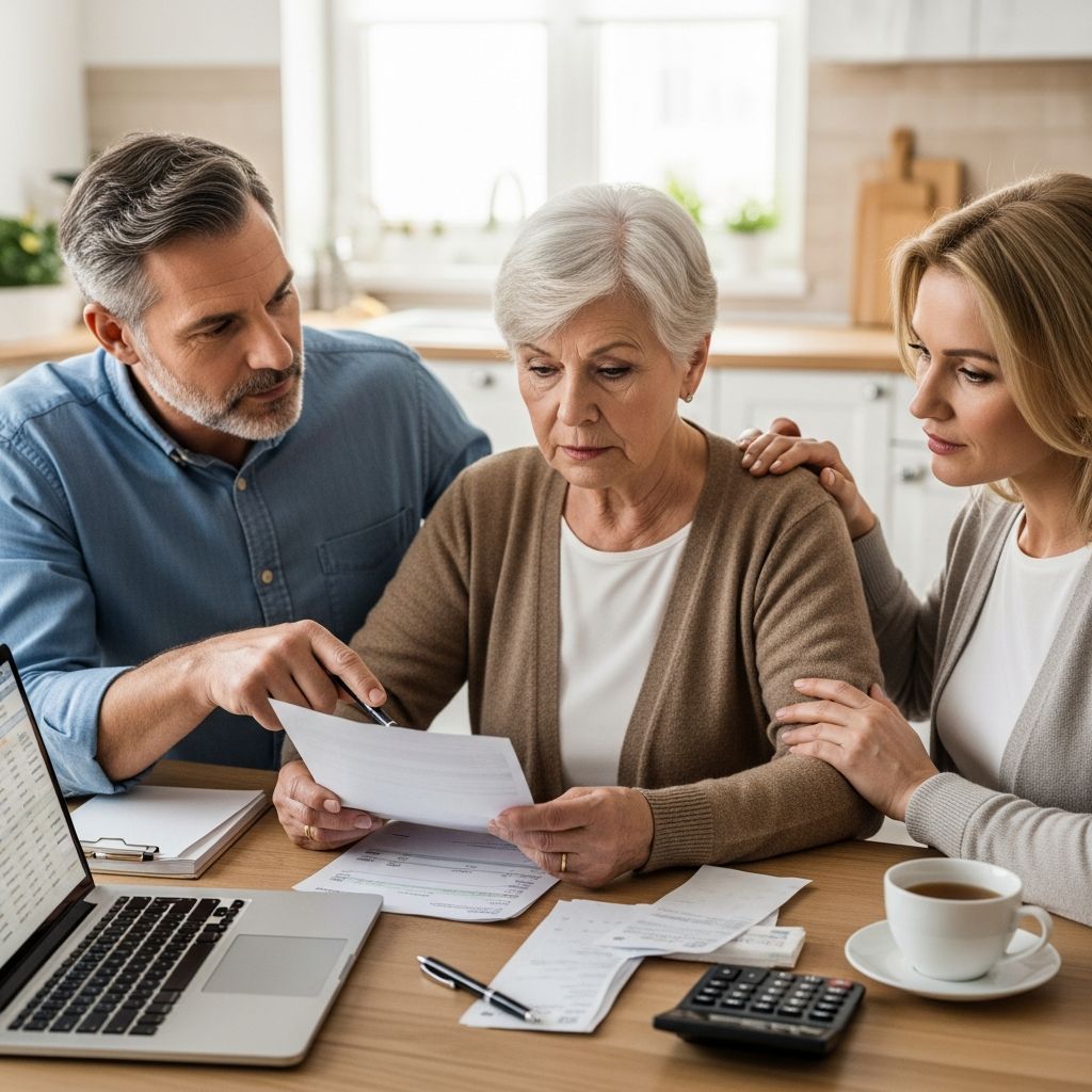 Practical strategies to help adult children navigate and resolve financial challenges faced by elderly parents effectively.