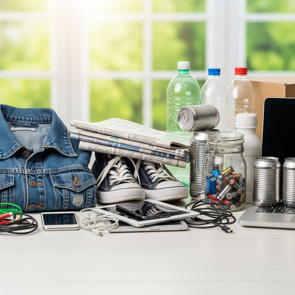 Comprehensive guide to responsibly recycling clothes, shoes, electronics, appliances, and household items to reduce waste and protect the environment.