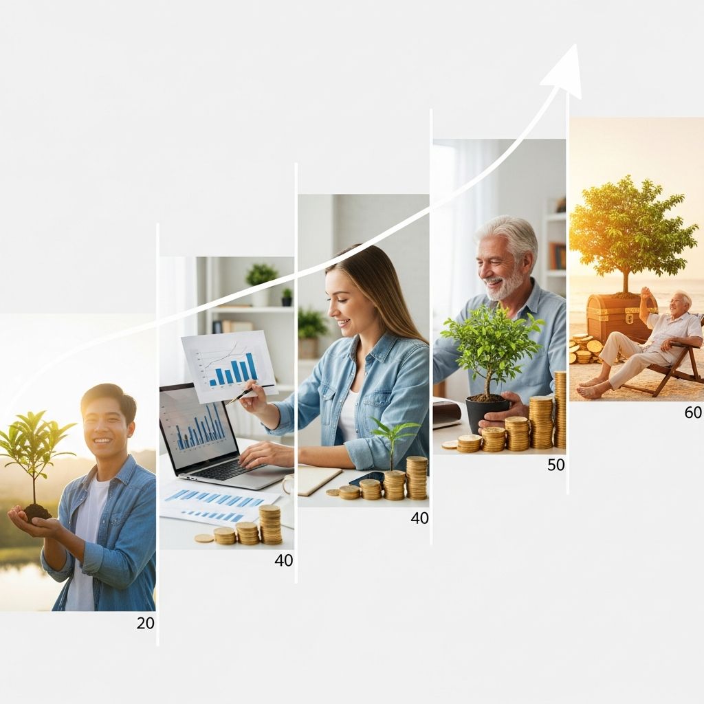 Master retirement savings strategies decade by decade, from building emergency funds in your 20s to catch-up contributions in your 50s.