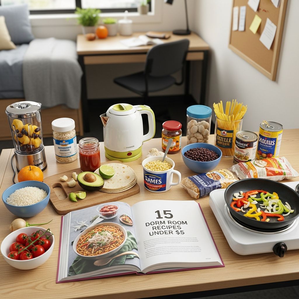 Discover 15 budget-friendly dorm recipes under $5 each to eat well without breaking the bank during college.