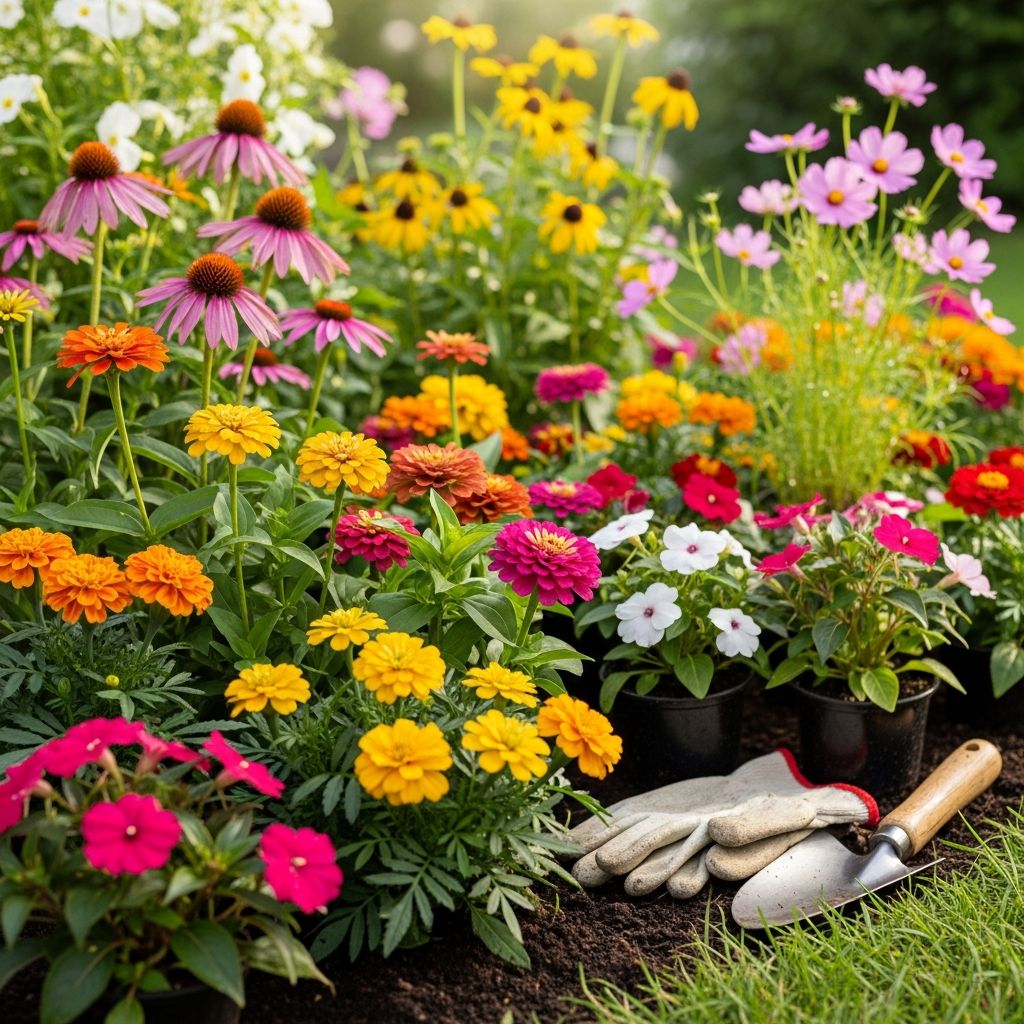 Get big, beautiful blooms while sticking to a little, tiny budget with these frugal gardening tips for summer flowers.