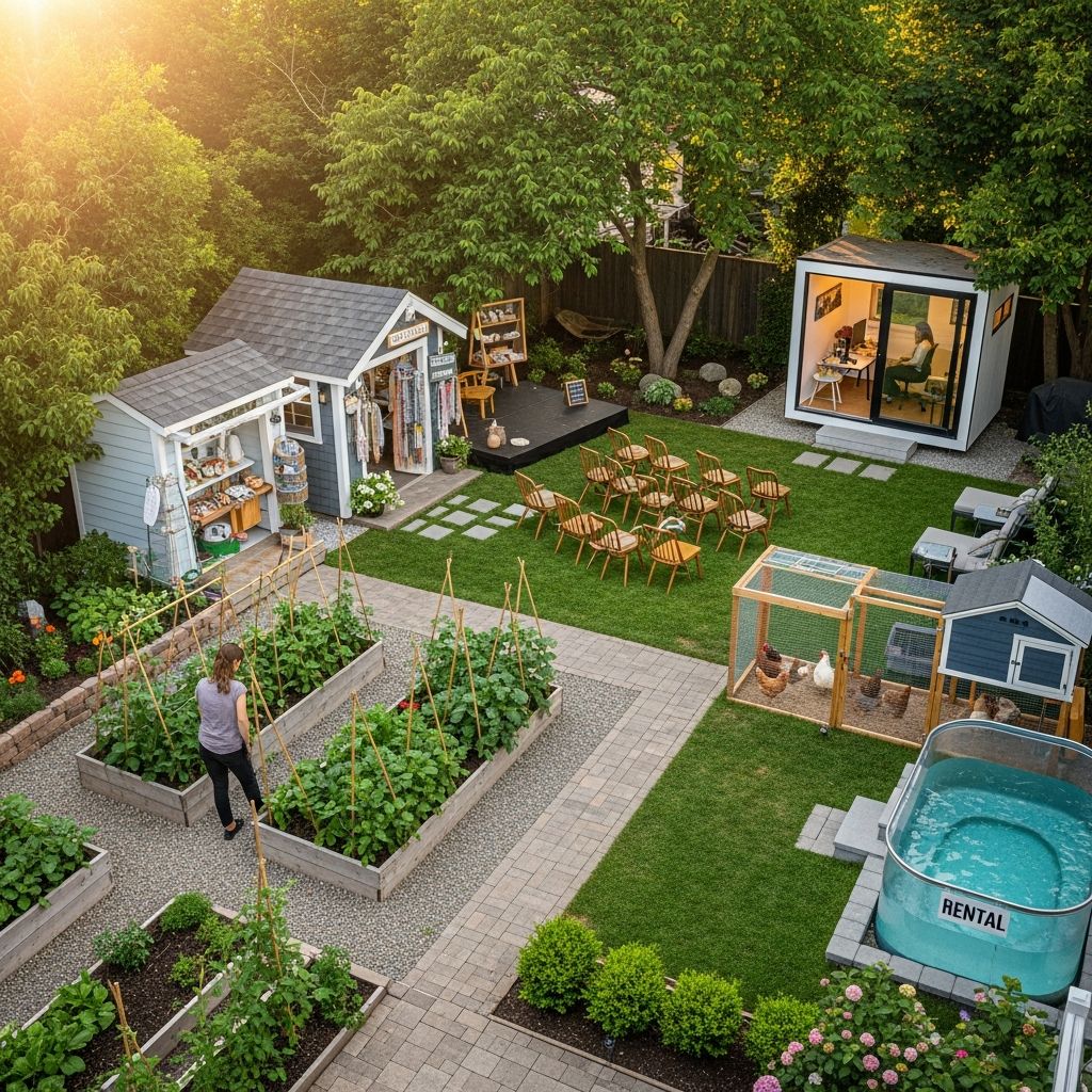 Discover 15+ proven ways to generate income from your backyard, from gardening to rentals and crafts.