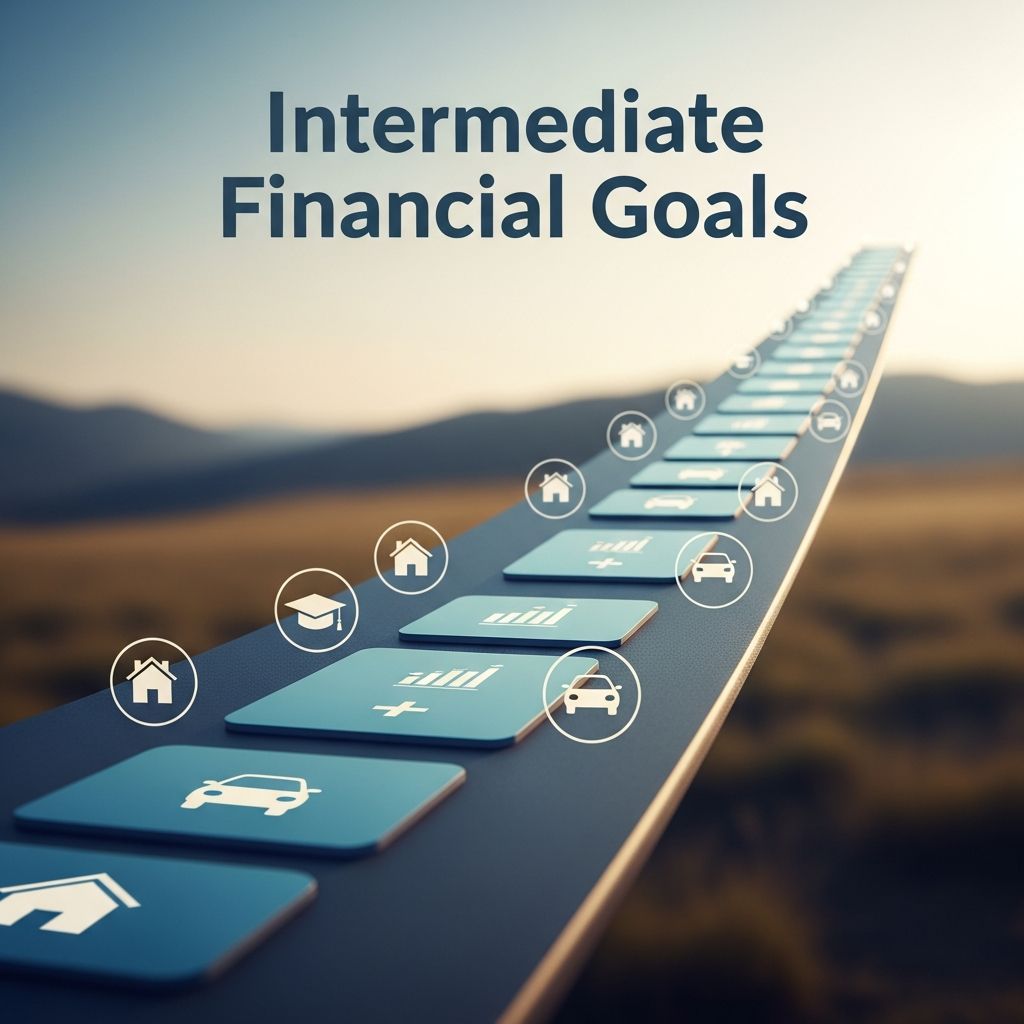 Achieve financial stability with intermediate goals: emergency funds, home down payments, debt payoff, and education savings over 1-10 years.