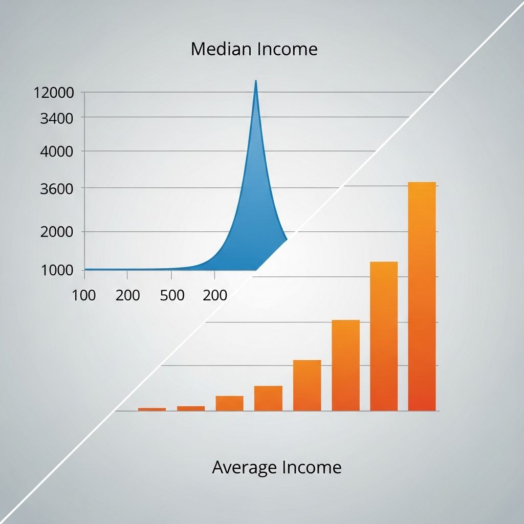 Understand the key differences between median and average income to get a true picture of earnings and financial standing.