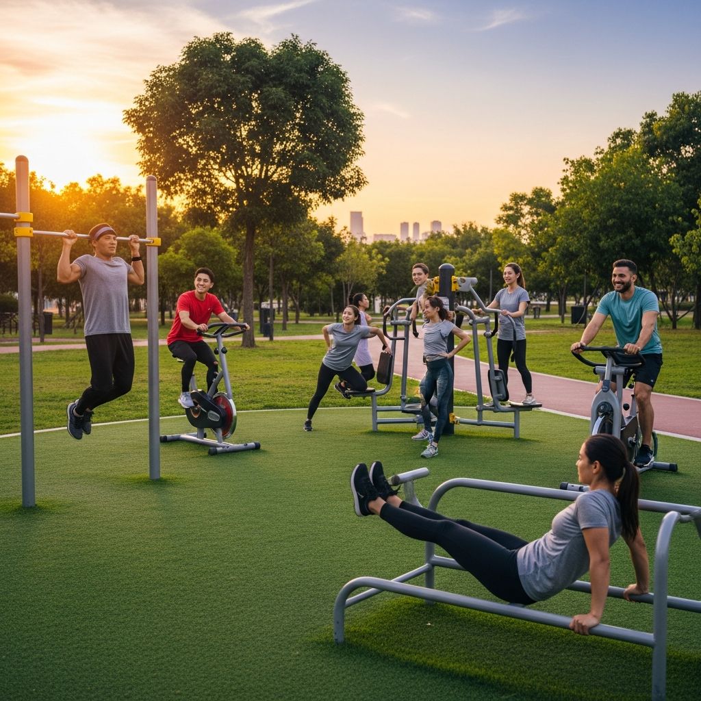 Discover free outdoor fitness stations in parks that offer gym-quality workouts, saving you hundreds on memberships while boosting health and mood.