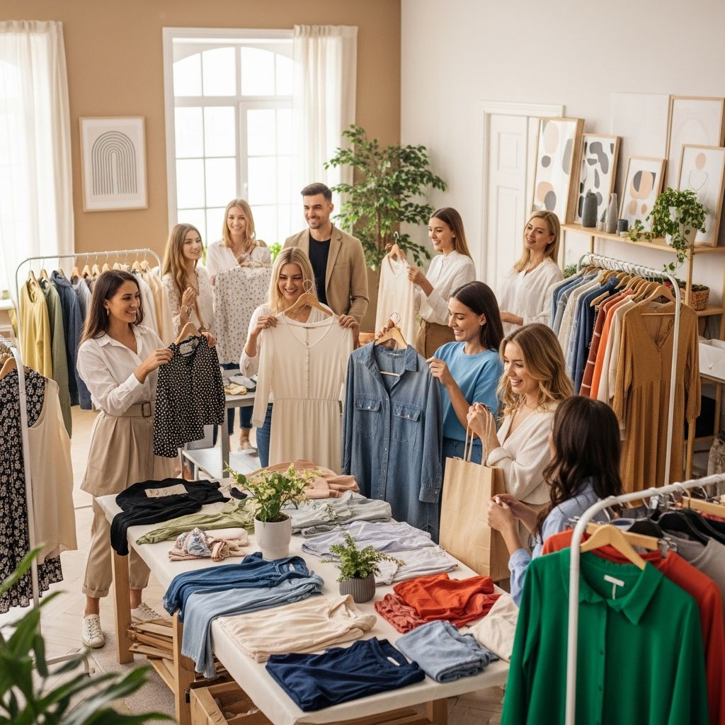 Refresh your wardrobe for free, declutter your closet, and promote sustainability by hosting a fun clothing swap party with friends or community.
