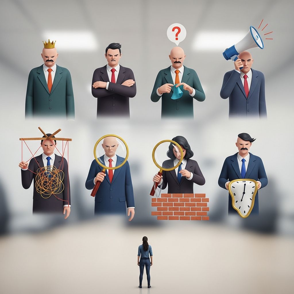 Identify the 8 most common bad boss archetypes and master proven strategies to survive, thrive, and protect your career.