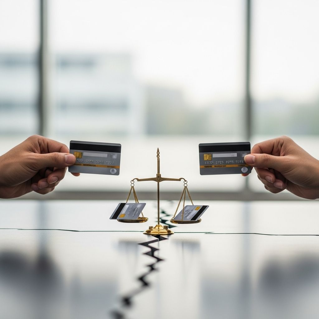 Navigating credit card debt division in divorce: Understand state laws, joint vs. individual liability, and steps to protect your credit.