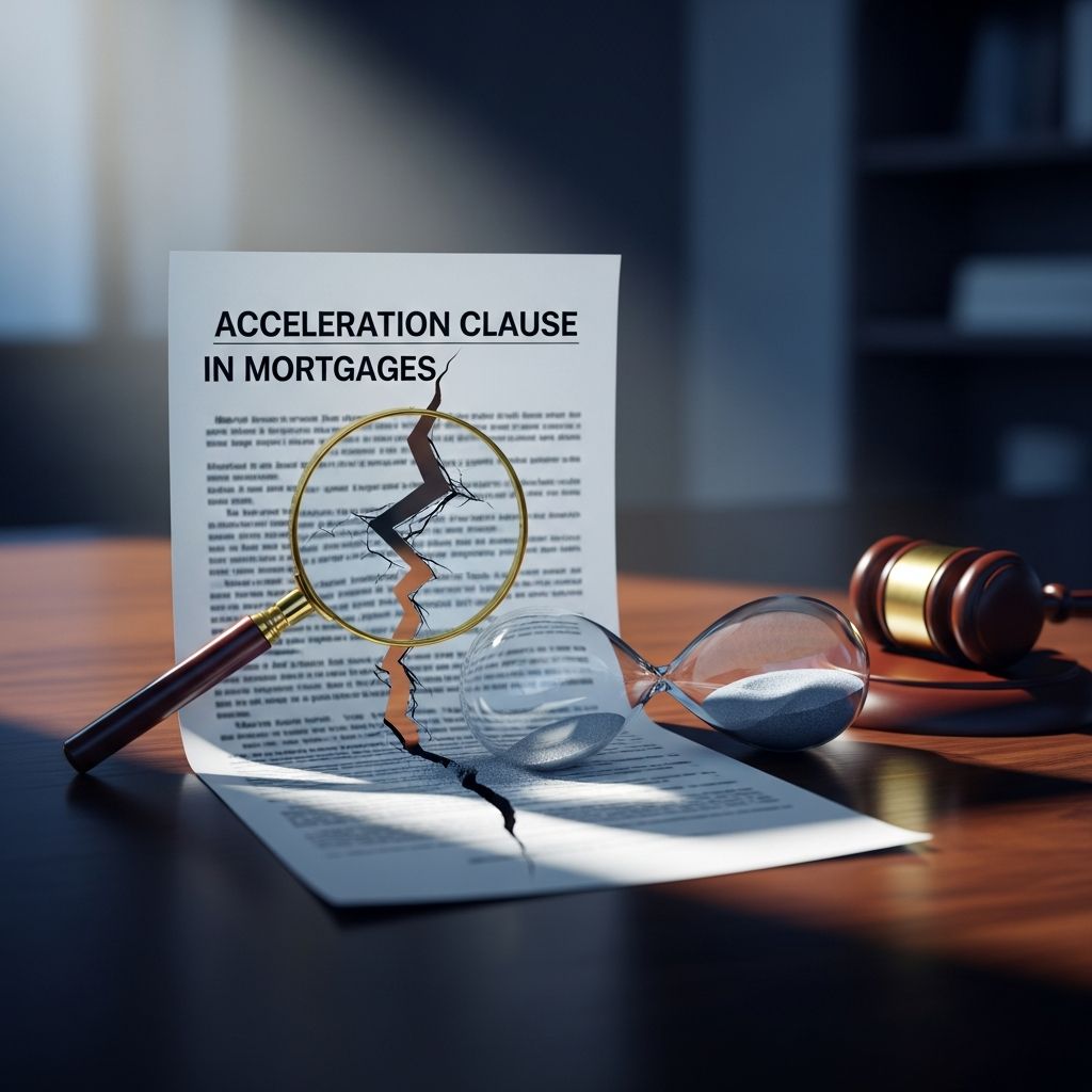 Discover how acceleration clauses protect lenders and impact borrowers in mortgage agreements, with key triggers and remedies explained.