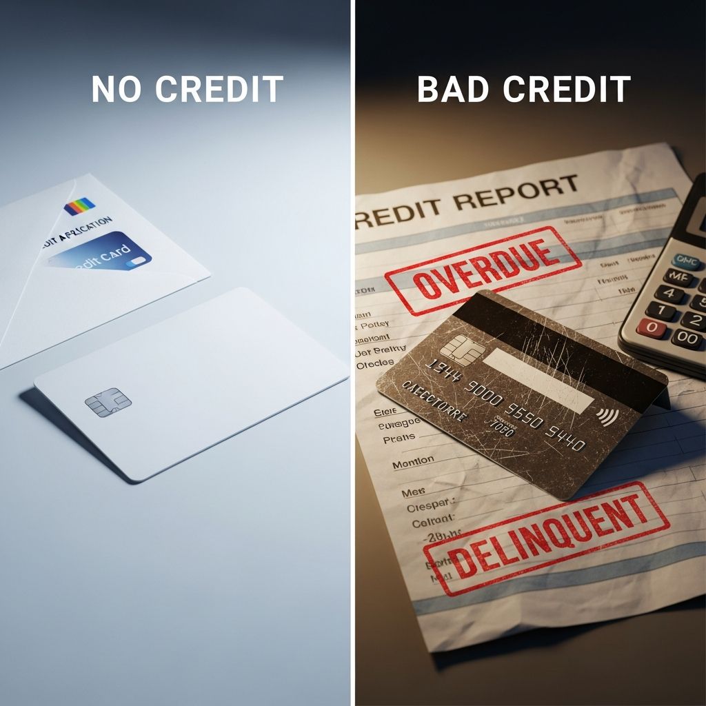 Learn how absent credit history differs from damaged credit and which presents fewer obstacles.