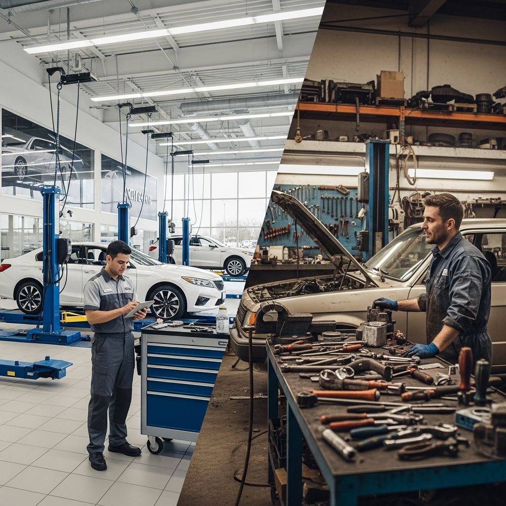 Discover the pros, cons, and smart choices for car servicing at dealerships versus independent shops to save money and keep your vehicle running smoothly.