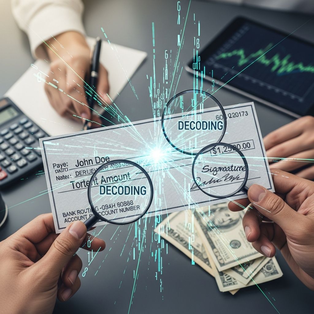 Master the art of reading checks with this detailed breakdown of every element, from numbers to signatures, for secure transactions.
