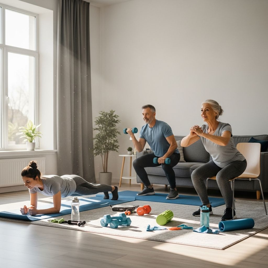 Discover simple, equipment-free workouts to build strength and confidence from your living room in just weeks.