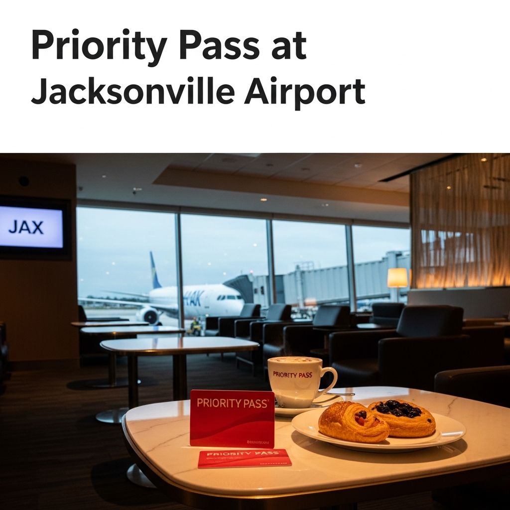 Unlock premium lounge access, dining credits, and exclusive perks at Jacksonville International Airport (JAX) with Priority Pass membership.