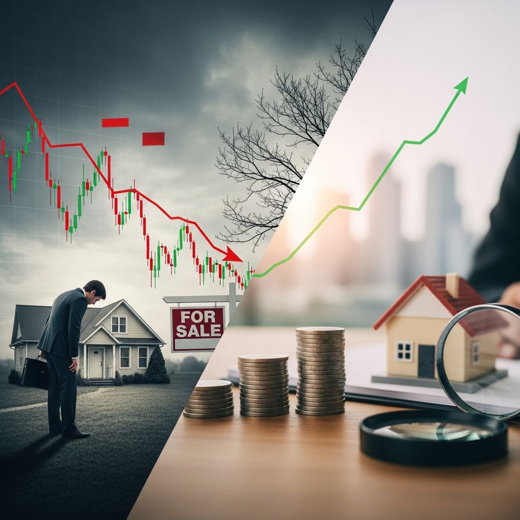 Explore how economic downturns influence mortgage rates, home values, and buying opportunities for informed decisions.