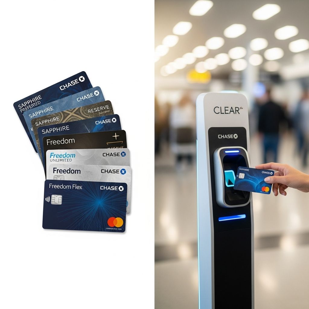Discover how Chase credit cards provide statement credits for CLEAR Plus membership to expedite airport security screening.