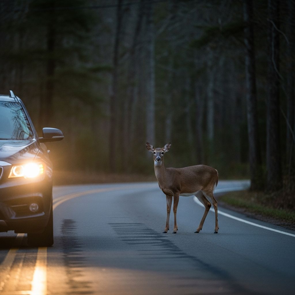 Essential strategies to prevent deer strikes and handle collisions safely on the road.