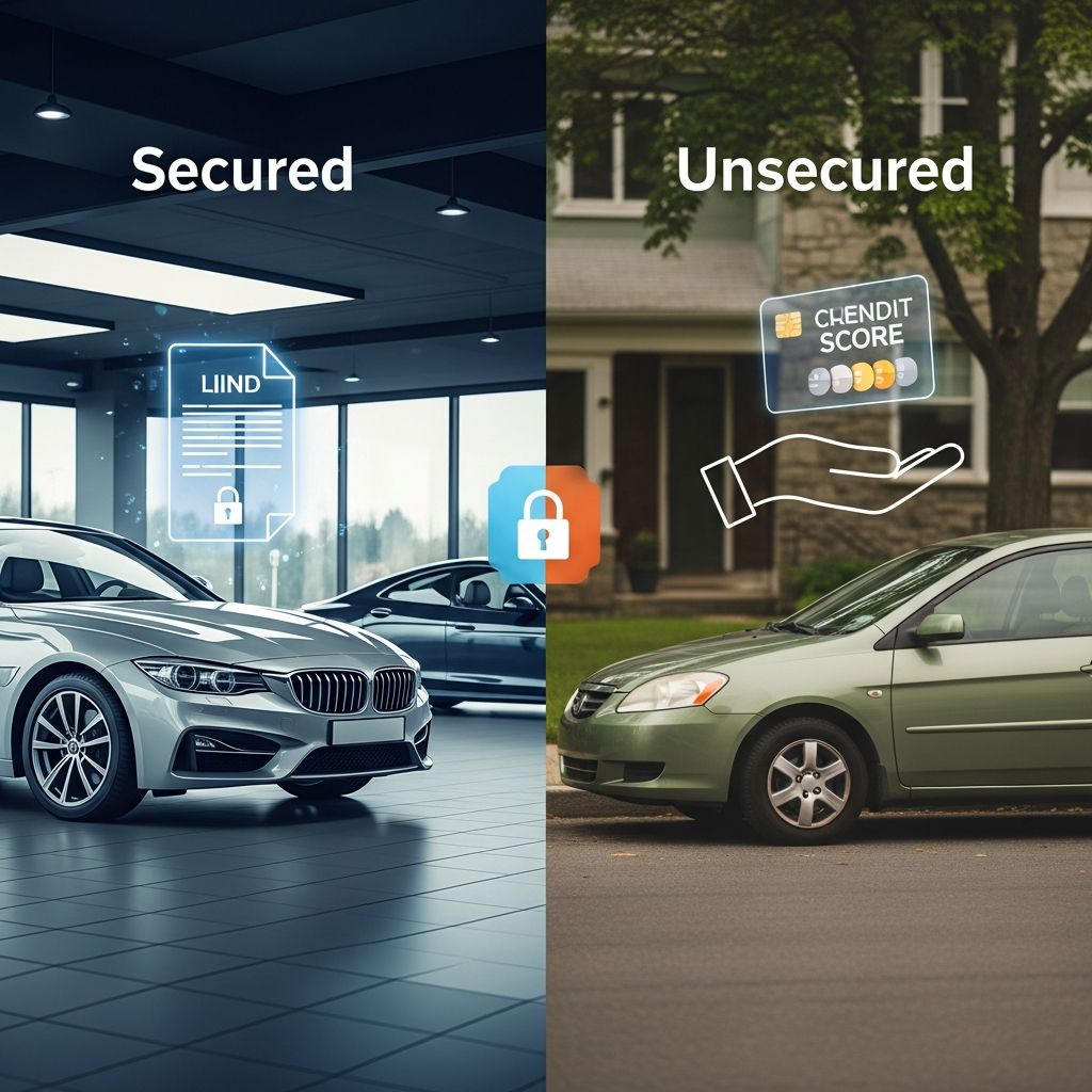 Discover the key differences between secured car loans and unsecured personal loans for vehicle purchases, including rates, risks, and best choices for your needs.
