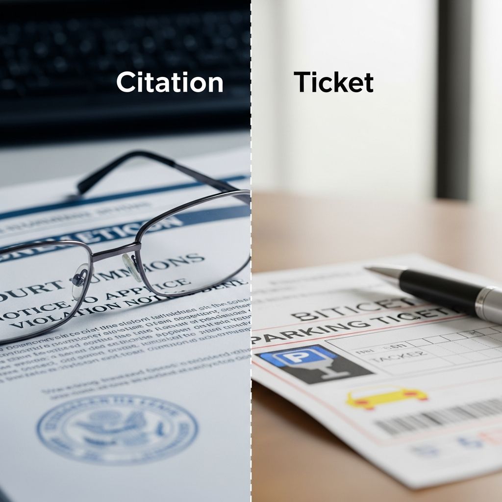 Unravel the confusion between citations and tickets: learn their definitions, impacts on records, insurance, and how to respond effectively as a driver.