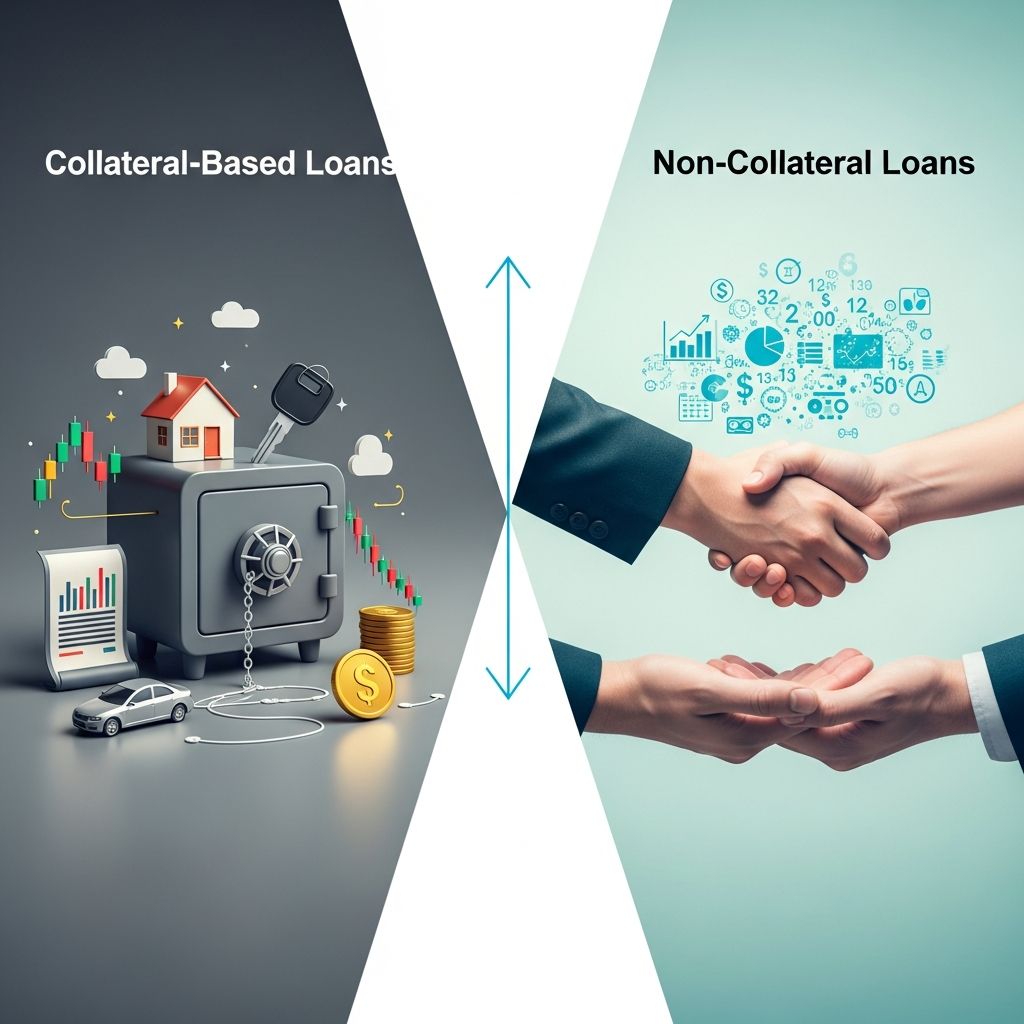 Compare the key differences between loans backed by assets and unsecured borrowing options