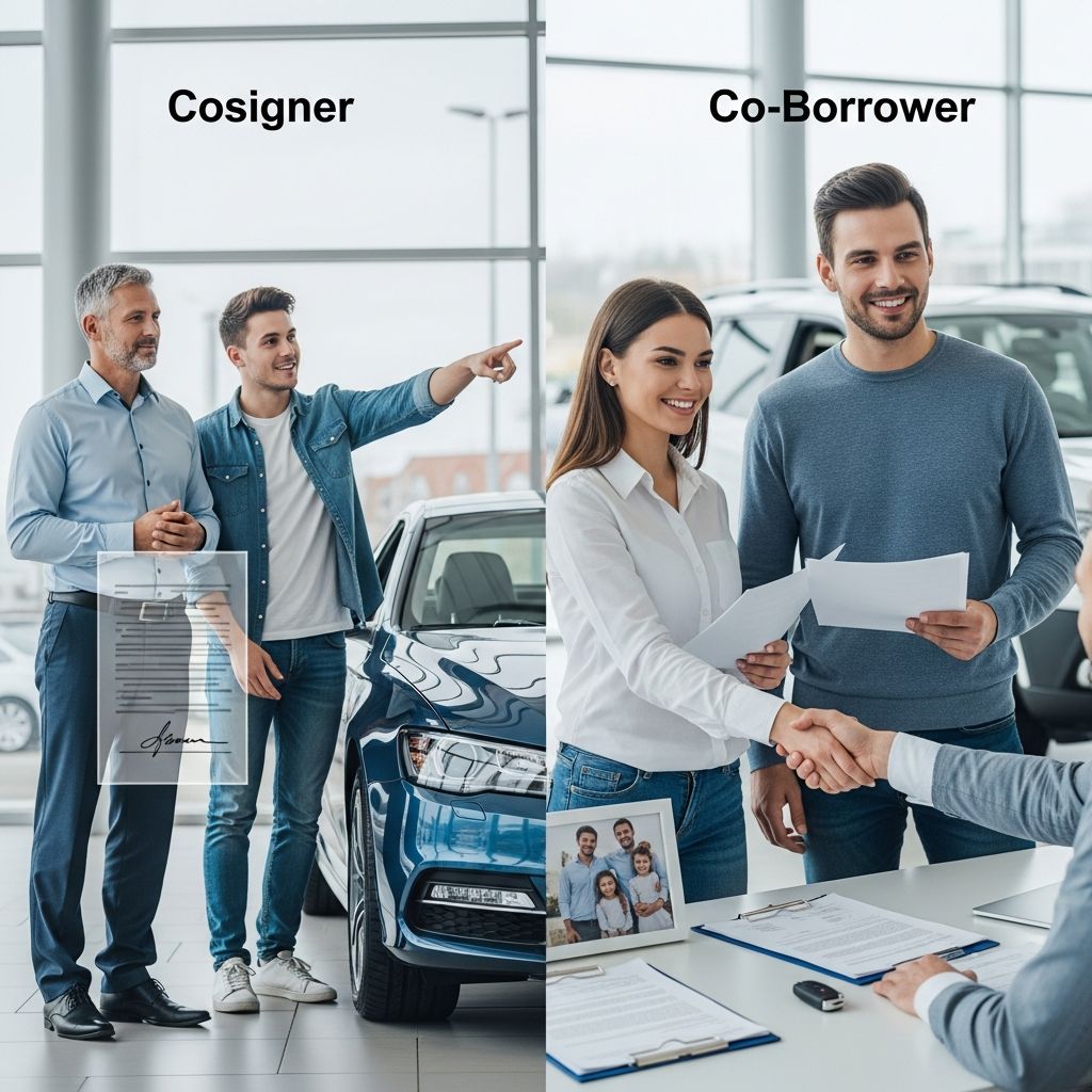 Understand the key differences between cosigners and co-borrowers for auto loans to make informed borrowing decisions and protect your finances.