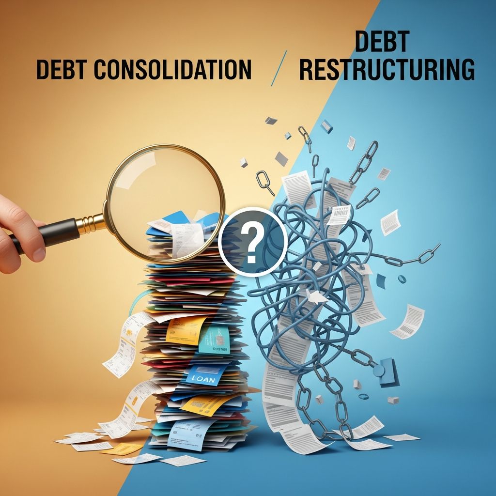 Explore debt consolidation and restructuring options to find the ideal strategy for simplifying payments or reducing your debt load effectively.