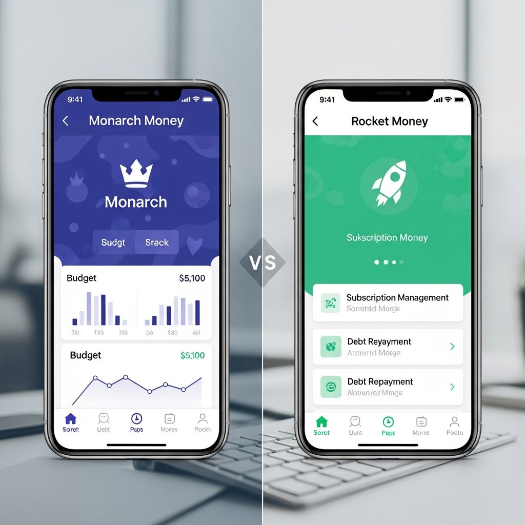 Discover which budgeting app excels for your financial goals: detailed planning with Monarch or quick savings with Rocket Money.