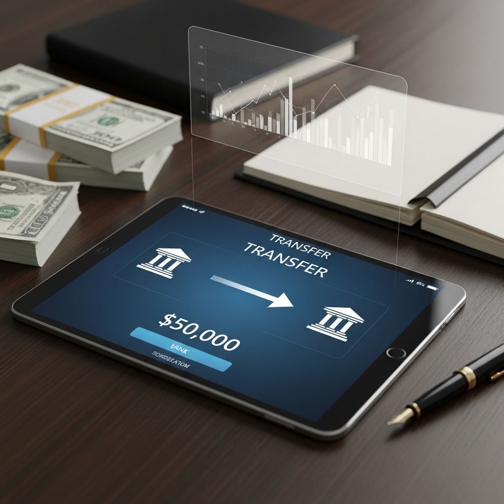 Discover the step-by-step process, potential delays, fees, and regulations when moving $50,000 between bank accounts.