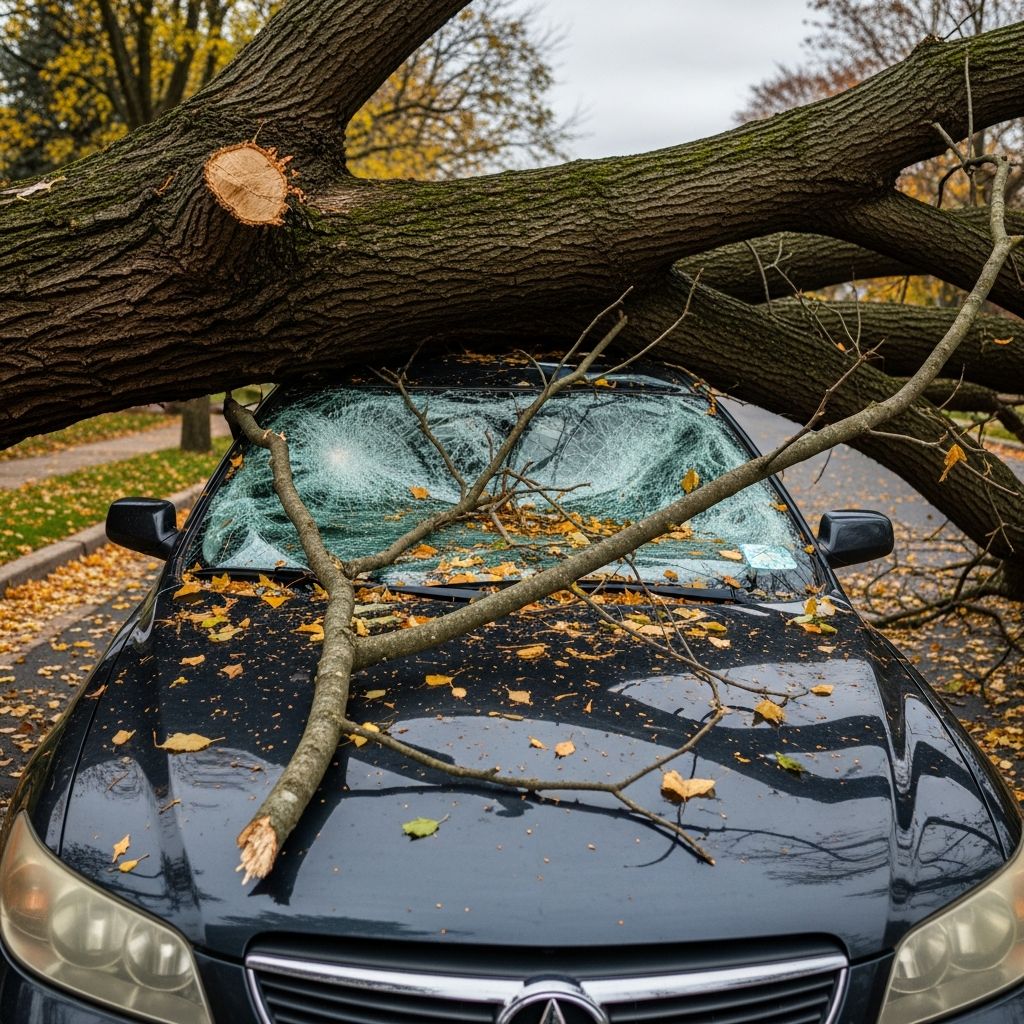 Understand who pays when trees damage your car and what coverage protects you.