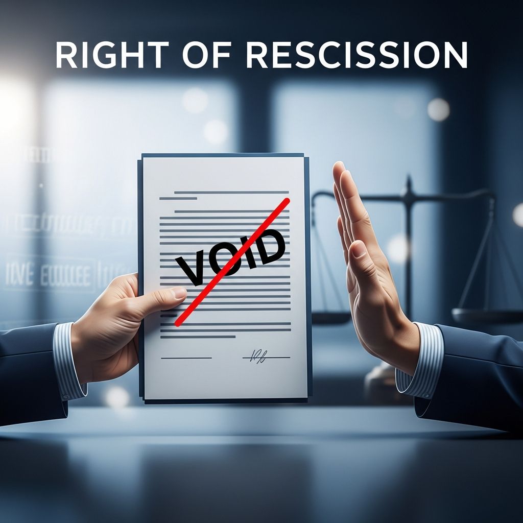 Explore how the right of rescission safeguards homeowners in credit transactions secured by their primary residence, empowering informed financial choices.
