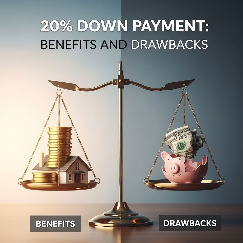 Explore the advantages of a 20% down payment like avoiding PMI and lower payments, alongside challenges such as saving time and liquidity loss for homebuyers.
