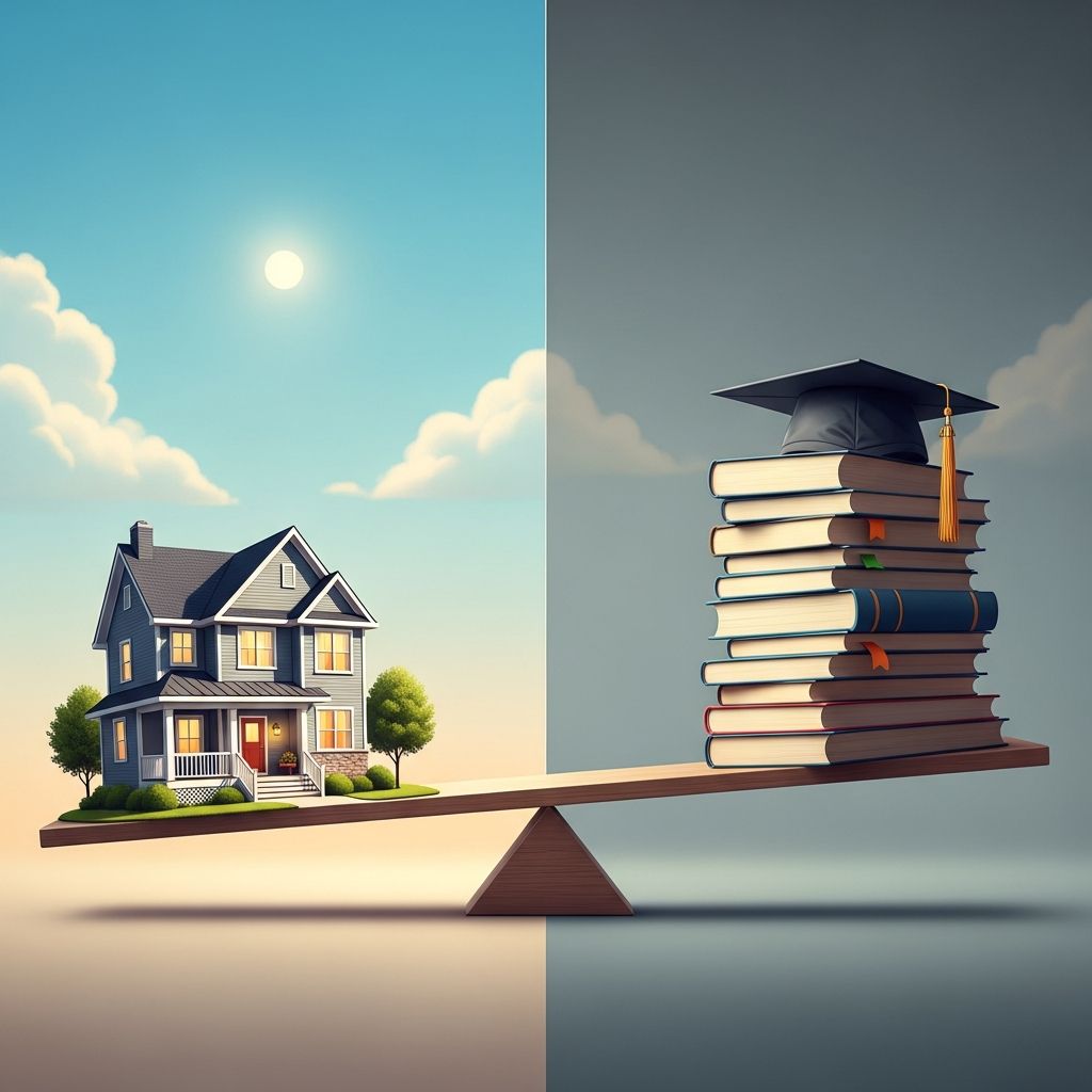 Navigate the financial crossroads between eliminating education debt and building home equity.