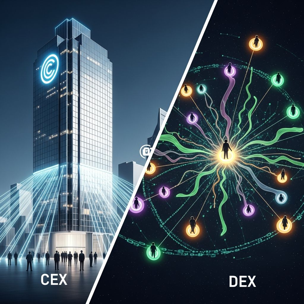 Discover the key differences between centralized (CEX) and decentralized (DEX) crypto exchanges to choose the best platform for your trading needs.