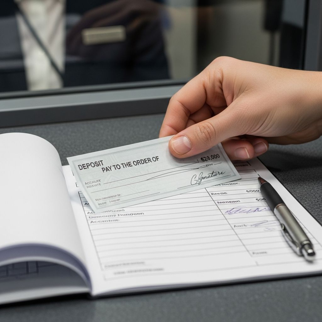 Discover the rules, steps, and risks for depositing checks made out to someone else into your or their account safely.